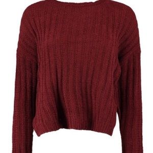 Red chenille sweater